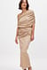 Beige Midikleid mit Drapierung