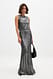Silver Drapiertes Glanzkleid