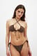 Black hochgeschnittenes Bikini-Höschen mit Kordelzug