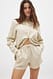 Beige Leinen-Shorts mit elastischem Taillenbund