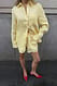 Beige Leinen-Shorts mit elastischem Taillenbund