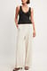 Brown/Beige Elastische Hose aus Leinenmischung mit mittlerer Taille