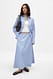 Blue Stripe Midirock aus Baumwolle mit elastischem Bund