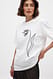 Black Flower Oversize-T-Shirt mit Stickerei und Rundhalsausschnitt