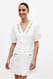 White Mini-Kleid mit Knopfleiste und Stickereidetail