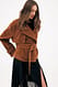 Caramel kurzer Trenchcoat aus Kunst-Wildleder