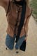 Light Brown Weste aus Kunst-Wildleder