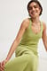 Light Green Fein gestricktes Midikleid mit U-Boot-Ausschnitt