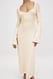 Burgundy Fine Knitted Trumpet Sleeve Midi Dress