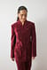 Black taillierter Chenille-Blazer mit hohem Kragen