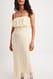 Offwhite Flounce Crochet Midi Dress