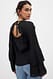 Black Bluse mit weiten Ärmeln und Volant