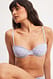 Blue/White Bikini-BH mit Blumendetail
