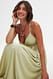Khaki fließendes Maxikleid