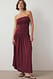 Wine Red fließendes Maxikleid in Tube-Form