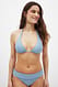Dusty Blue Bikini-Höschen mit Umschlag