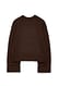 True Red Folded Sleeve Knitted Sweater
