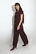 Aubergine Fuzzy Loose Hose mit mittlerer Taille