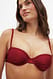 Dark Red Geraffter Bikini-BH