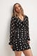 Dot Print Gerafftes Minikleid