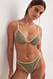 Burnt Orange Glitzerndes Bikini-Höschen mit Kontrastdetail