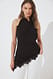Black Neckholder-Top aus Spitze