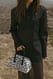 Black Blazer mit hohem Kragen und einem Knopf