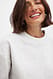 Grey Melange Hochgeschnittener Pullover mit Detail