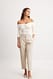 Champagne Hose mit hoher Taille und weitem Bein