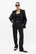 Navy Gerade geschnittene Melange-Anzughose mit hoher Taille