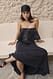 Black Bandeau-Jacquard-Maxikleid