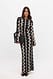 Black Stripe Maxi-Strickkleid mit Jacquardmuster
