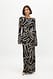 Black Stripe Maxi-Strickkleid mit Jacquardmuster
