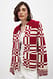 Red Jaqcuard-Strickjacke