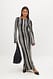 Black Stripe Maxi-Strickkleid mit Jacquardmuster