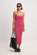 White/Green Stripe Jersey Rib Tube Maxi Dress