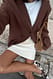 Beige A-Linien-Minirock aus Strickstoff