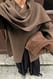 Taupe Strick-Cape-Cardigan