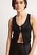 Black Knitted Crochet Vest