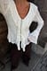 Offwhite Strickpullover mit Volantdetail