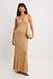 Gold Gestricktes Maxikleid mit Glitzer