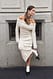 Offwhite Strick-Midikleid