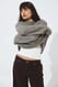 Mid Grey Strickpullover aus Mohairmischung mit Rundhalsausschnitt