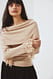 Black Schulterfreier Strickpullover mit Fransen