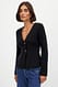 Black Gestrickte Strickjacke mit überlappendem Schnitt