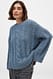 Blue Oversized-Strickpullover mit Zopfmuster