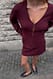 Burgundy Strick-Cardigan mit Peplum