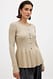 Beige Strick-Peplum-Top