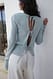 Dusty Blue Stricktop mit Rundhalsausschnitt und Schleifendetail