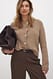 Taupe Strick-Cardigan mit Rundhalsausschnitt